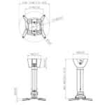 Plafondbeugel beamer universeel PPC 1540W-40 tot 55cm (wit) - Afbeelding 2